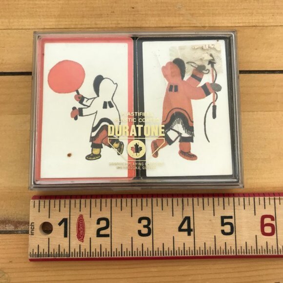 Inuit Artwork Duratone Plastic Coated Playing Cards Vintage Canadian Arctic PC-3 - Picture 7 of 8